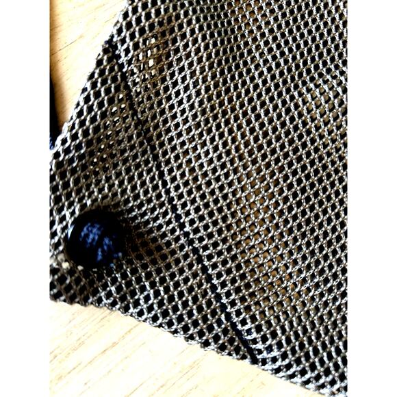 VTG Nike Black Gold Mesh Bag Gym Cinch Sack Drawstring Stadium College NFL - Picture 3 of 6